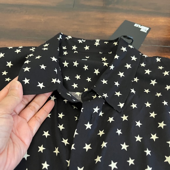 The Kooples Star Print Regular Fit Long Sleeve Button Down Woven Shirt sz M NWT - Picture 5 of 14